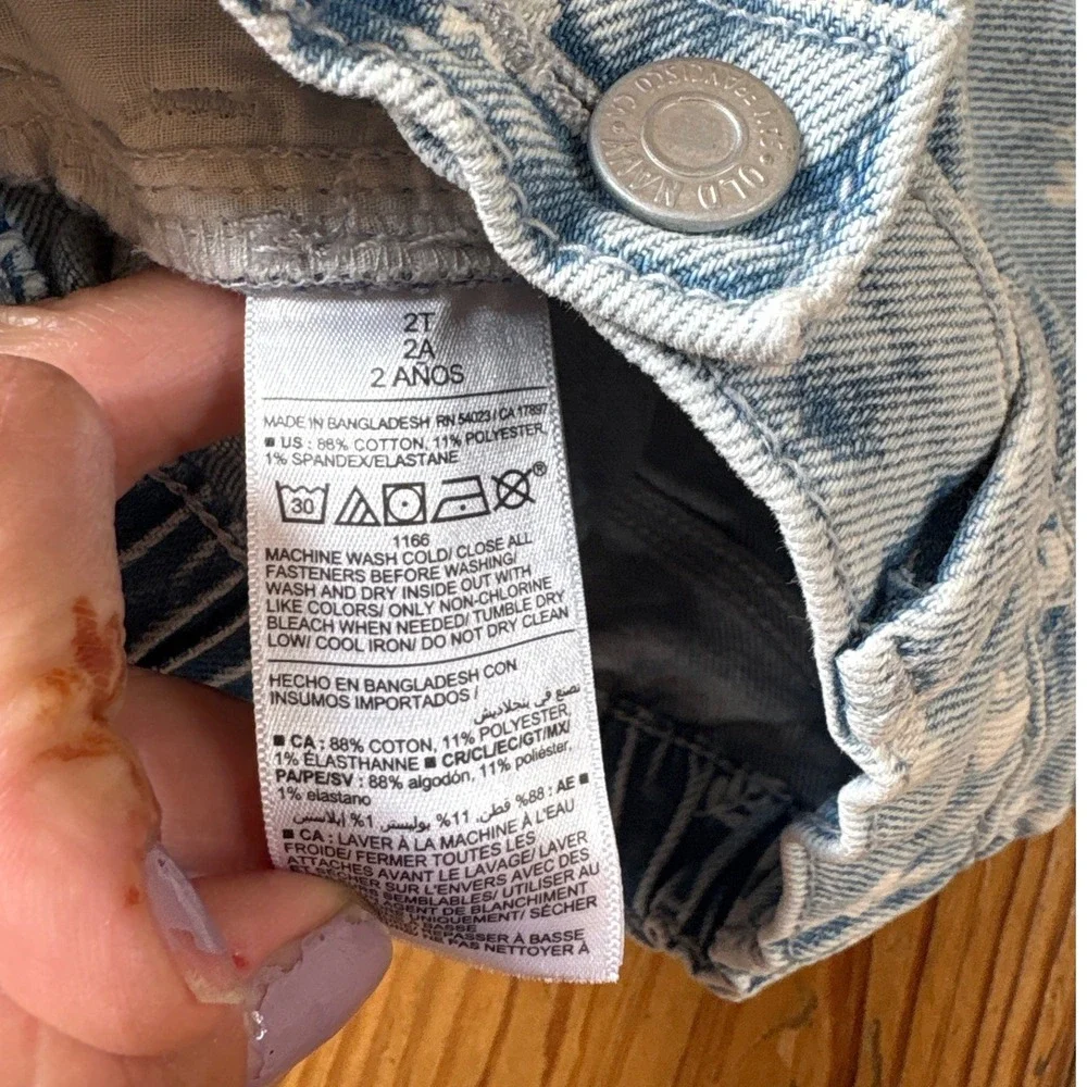 Old Navy Flare‎ Jeans Kids Light Wash Floral Print Boho SIZE 2T